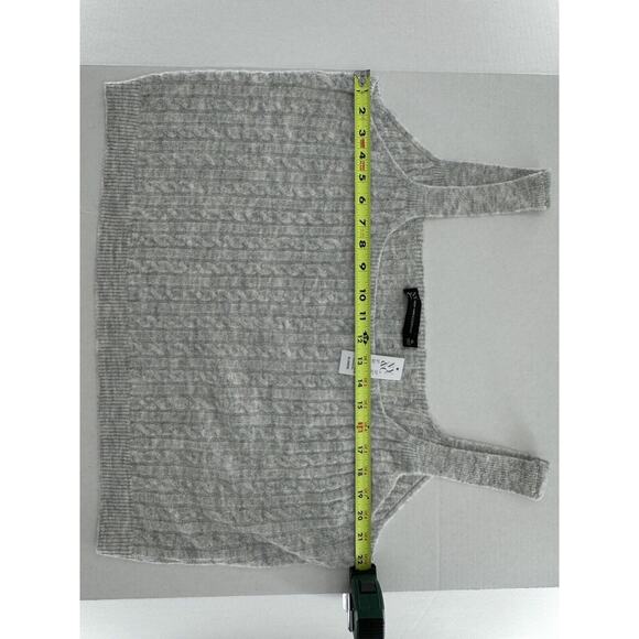 New York & Co Knit Lounge Set Sz XL Cableknit Soft Grey Tank Wide Leg Pants New - Picture 9 of 16